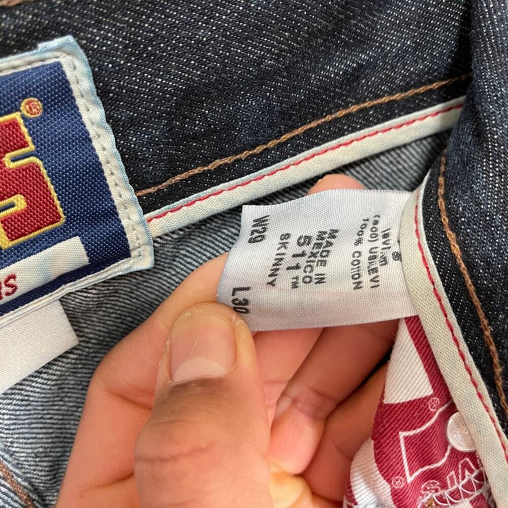 Levi's 511 skinny blue denim jean mens sz 29x30 - Picture 6 of 9